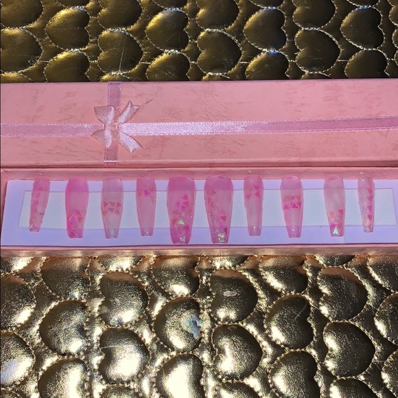 2phyrenails Other - Jelly pink Mermaid GLOW press ons LAST ONE ( Medium )